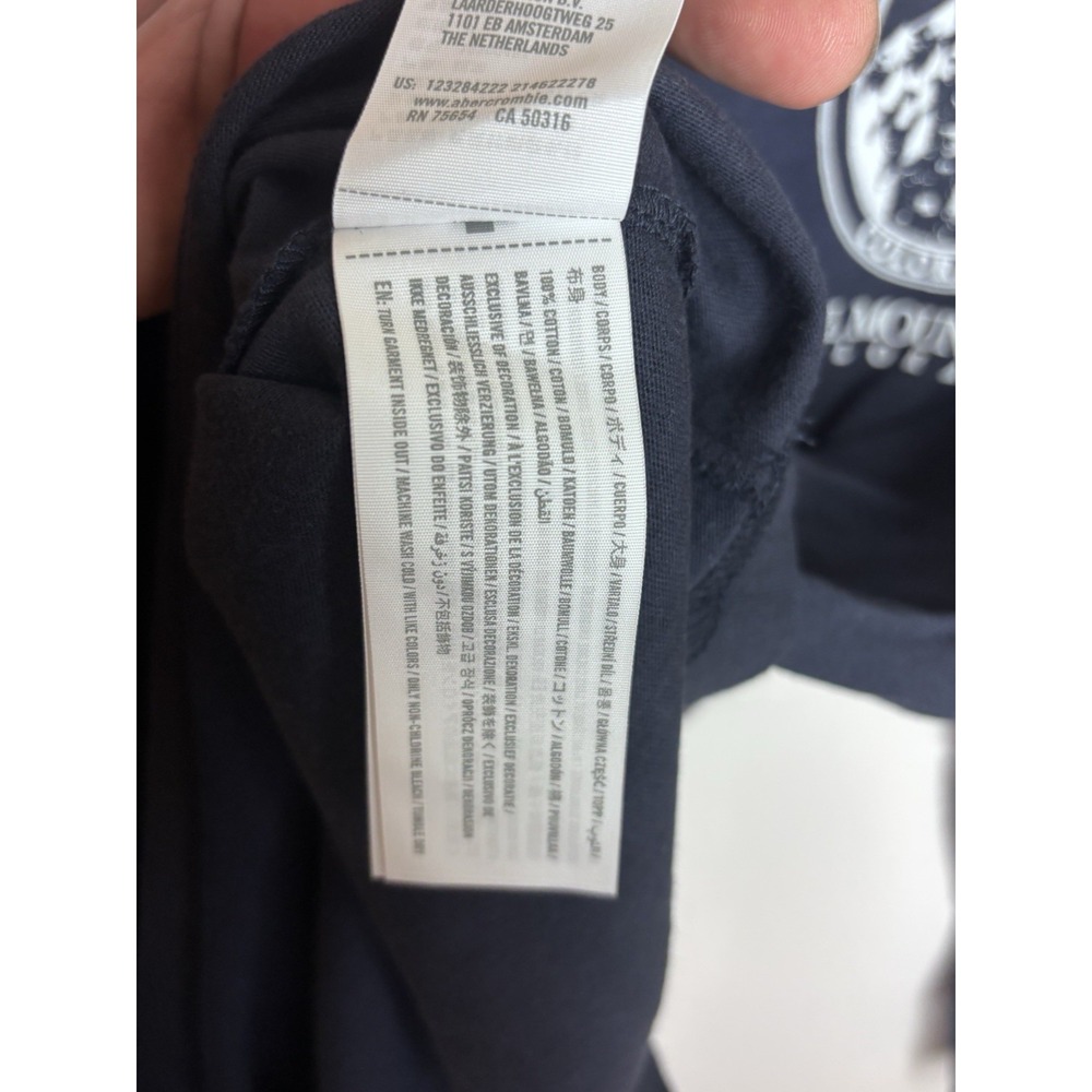 Abercrombie & Fitch Long-Sleeve Ski Graphic Tee Men's Soft T-Shirt Navy NEW Med - Picture 8 of 10